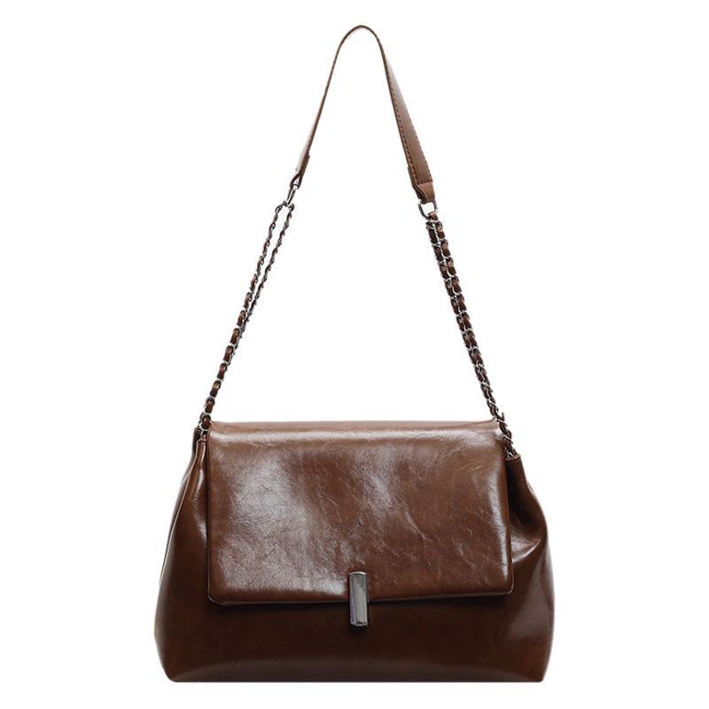 Retro Simple Underarm Bag 2025 Autumn New Fashion Textured Chain Shoulder Bag Crossbody Bag Women