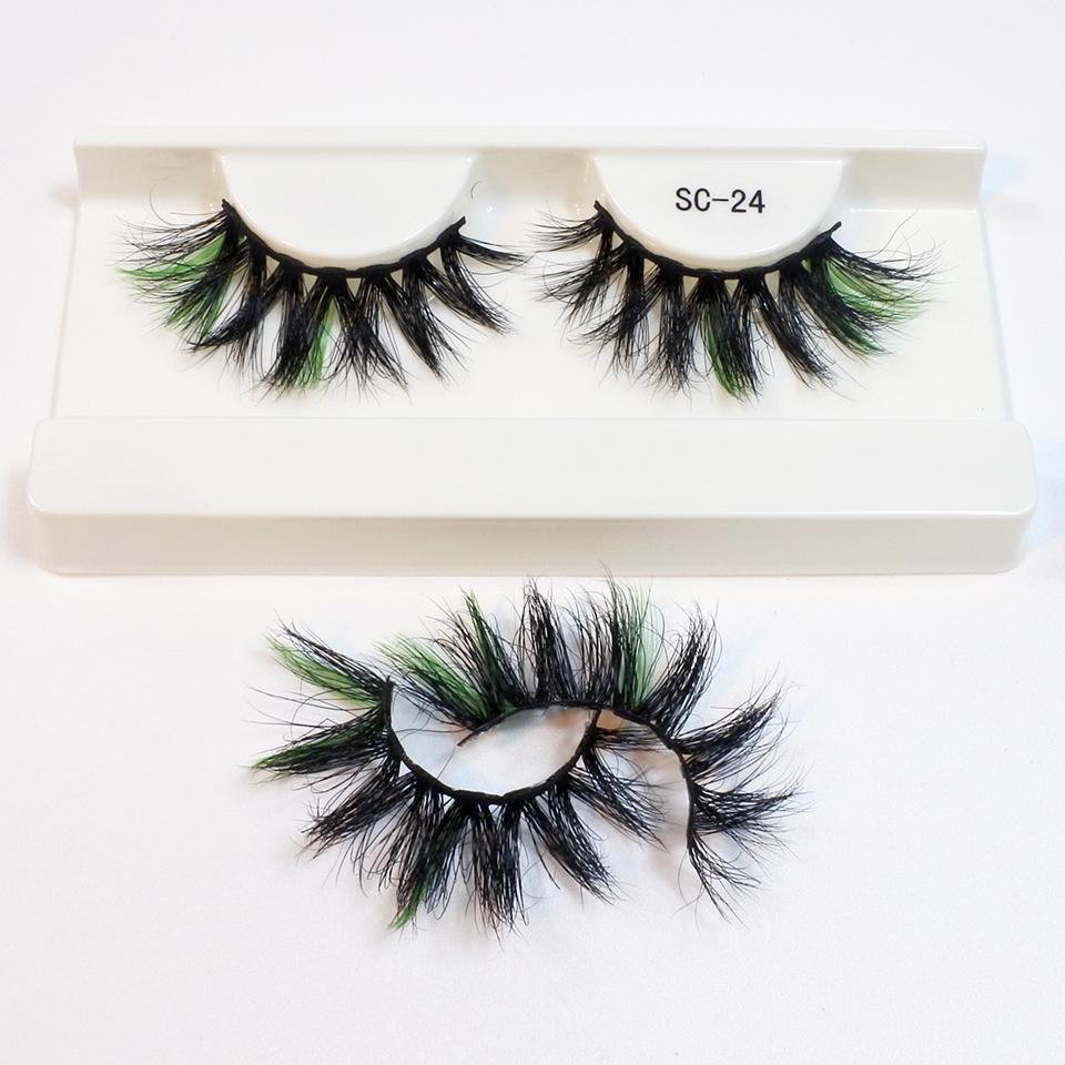 25mm Mink Eyelashes Newest Colored Lashes Dramatic Party Long Volume 3d Eyelashes Supplies Makeup False Eyelashes