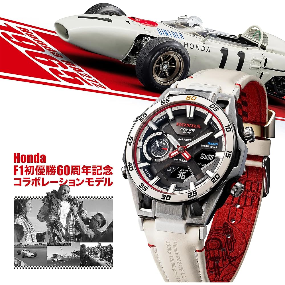 Casio Edifice Bluetooth Tough Solar Watch Honda F1 60th Anniversary Sapphire Glass White Men's ECB-2300HR-1AJR