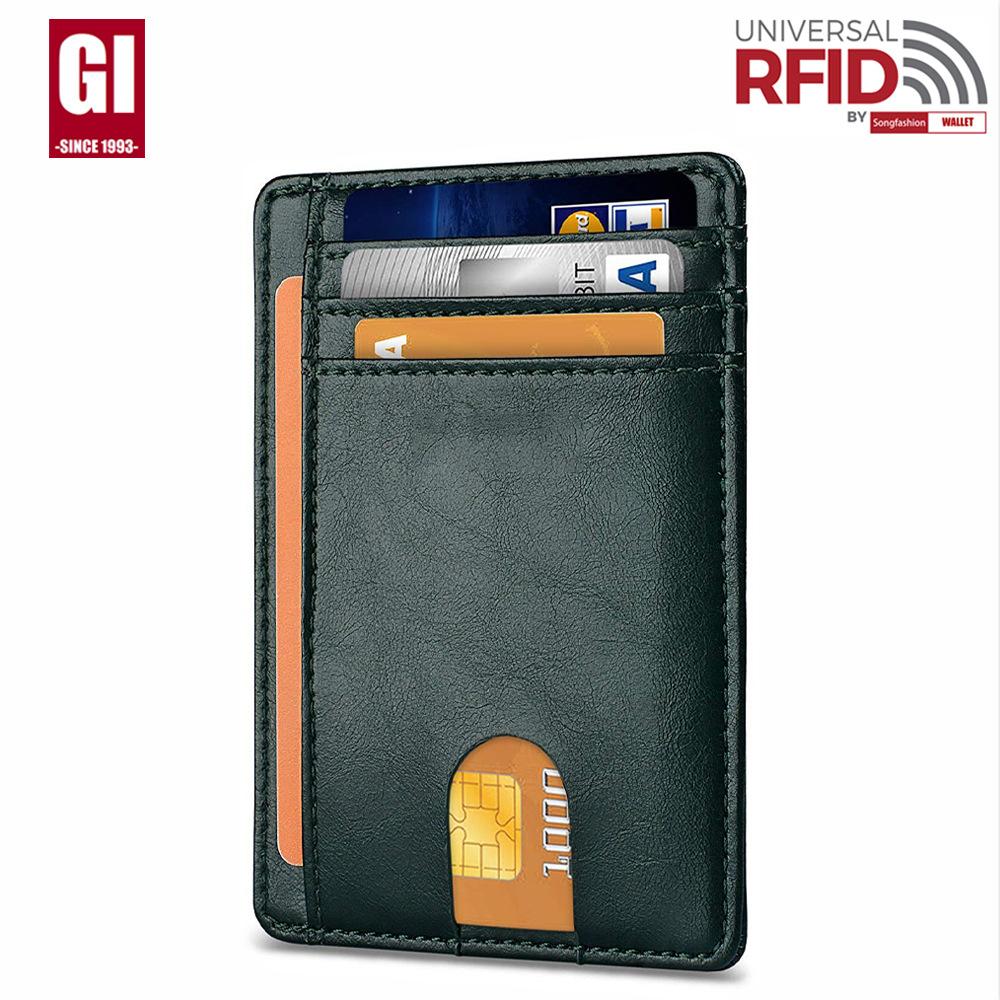 Card Bag Men's RFID Anti-theft Brush European and American Card Bag Men's  Card Holder