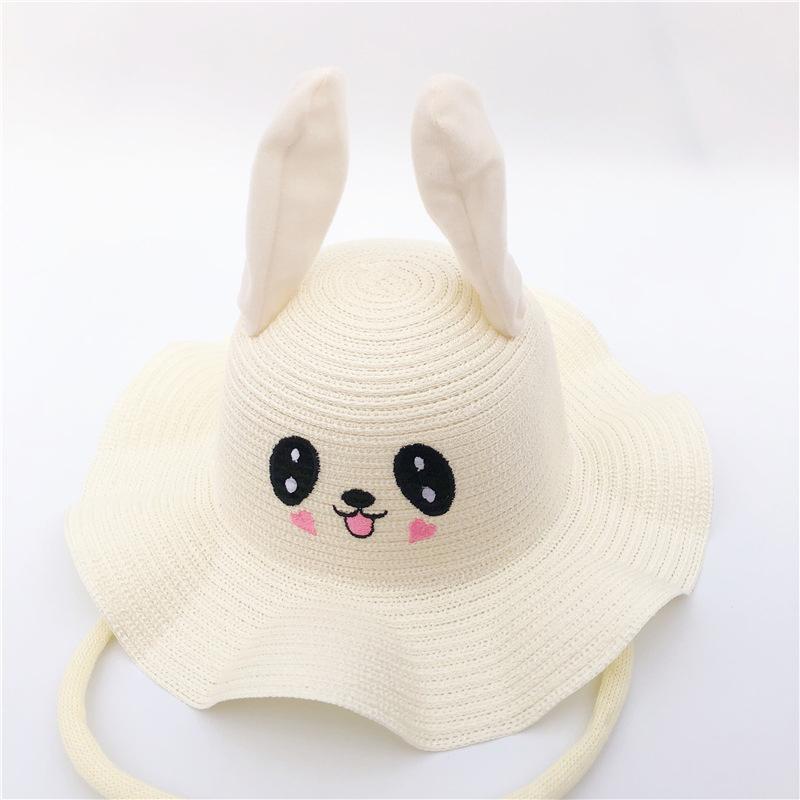 Kids Children Cute Cartoon Dance Ears Rabbit  Cap Fisherman Straw Hat
