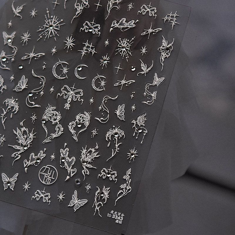 

Shell Star Moon Lily Nail Art Stickers Transparent Color Bright Crystal Embossed Star-Moon Lily 3343