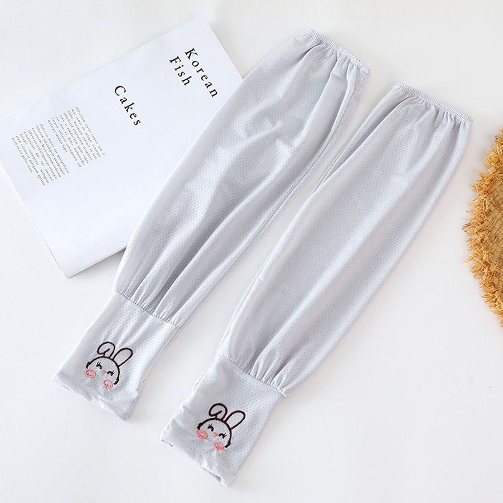 

Uv Protection Sunscreen Sleeves Little Rabbit Ice Silk Sleeves Breathable Arm Cover Driving сірий