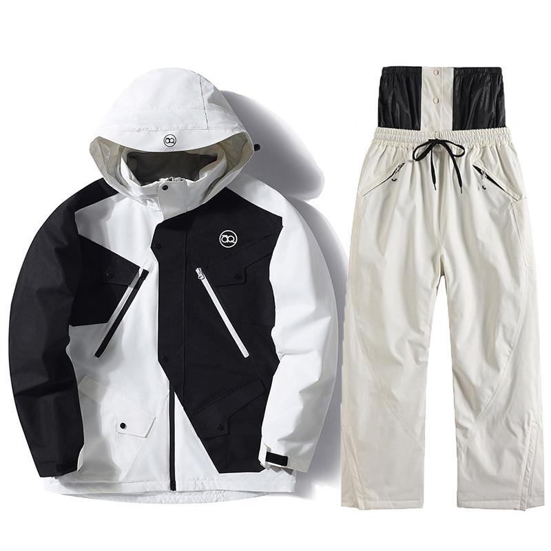 

Чоловічий та Жіночий Лижний Костюм Для Активного Відпочинку Зимовий Теплий Костюм для Сноуборду Водонепроникний Вітрозахисний Комплект Куртка та Штани для Лиж Великого Розміру Дихаючий Утеплений Сніговий Костюм XL