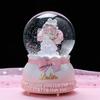 Cartoon Couple Crystal Ball Resin Snow Globe Music Box Toy