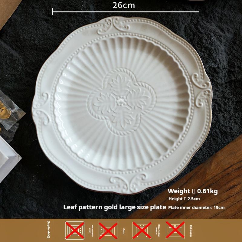 European-style home butterfly relief round plate, Western dinner plate, steak inventory, heart plate, dessert plate, cake plate