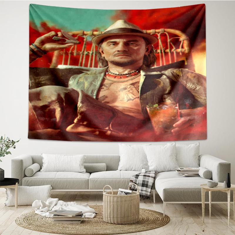 Far Cry Druck Wandteppich, Hintergrund, Einfache Montage, Ideal für Schlafzimmer, Büro & Wohnzimmer, mit Ästhetischem Wandbehang Dekor.