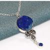 Long Lapis Lazuli Iolite Topaz 925 Silver Plated Necklace 20" Boho Chic Style P2b49