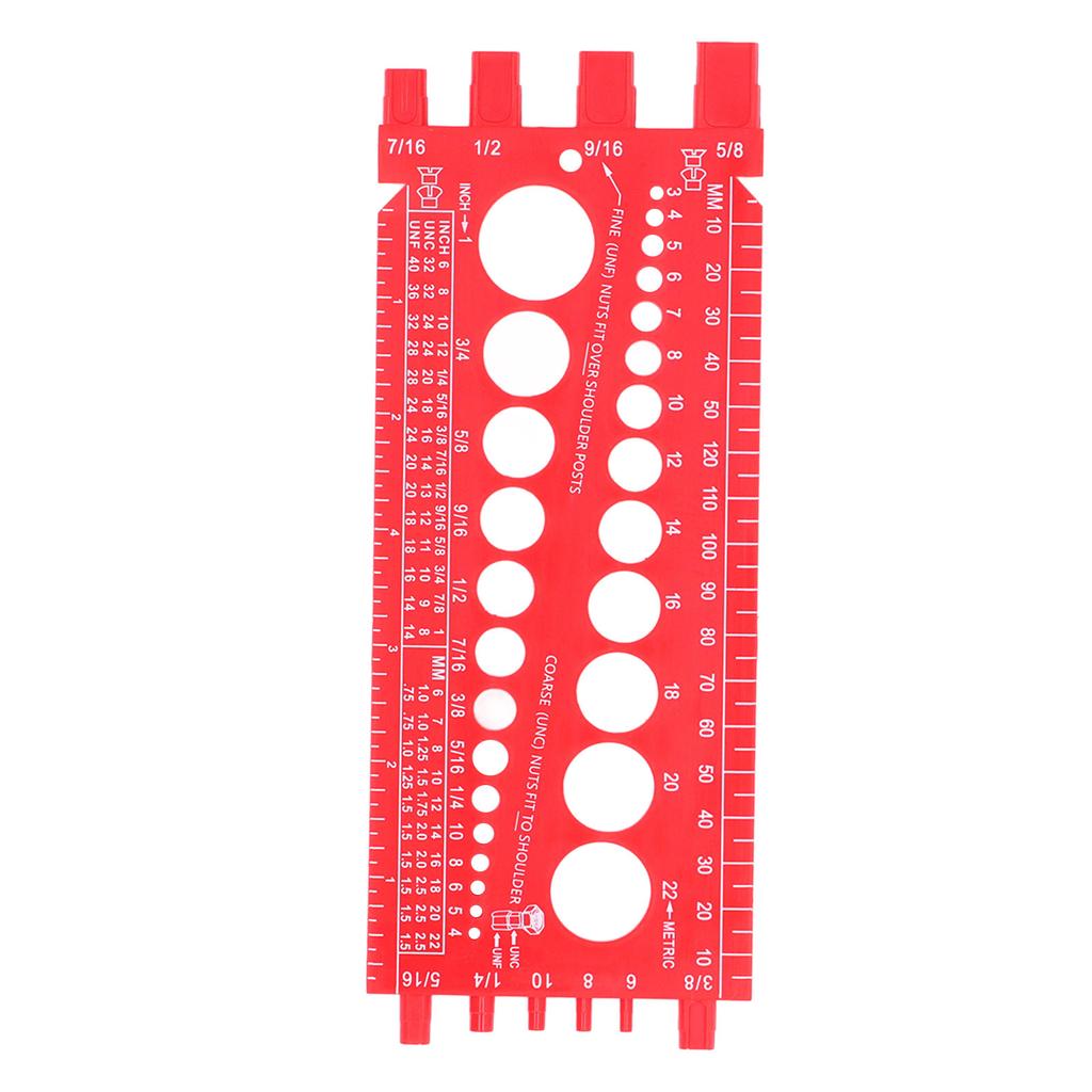 Nut Bolt Screw Gauge Multi Functional Inch Metric Quick Identification Nut Bolt Thread Checker for W
