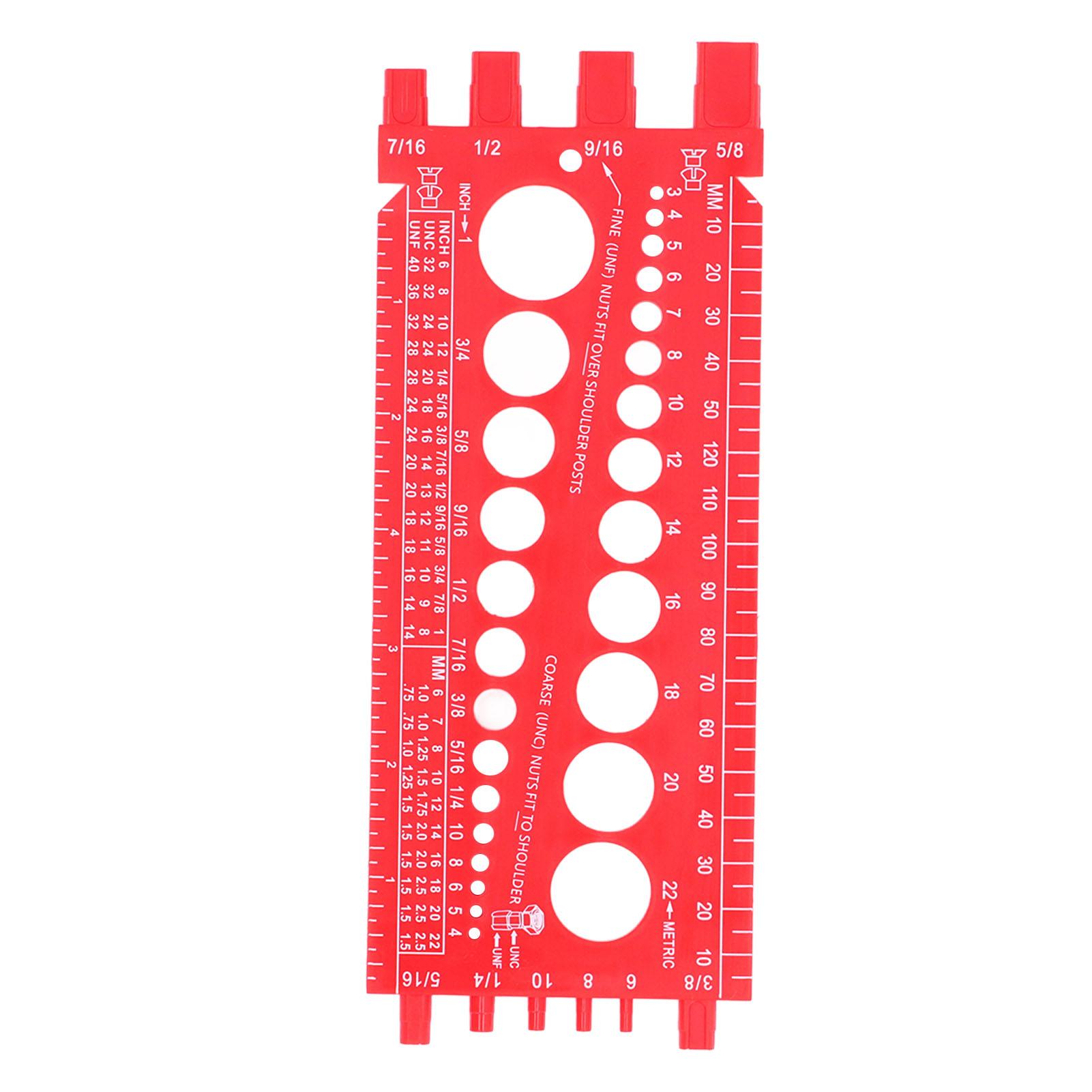 Nut Bolt Screw Gauge Multi Functional Inch Metric Quick Identification Nut Bolt Thread Checker Protable Thread Measuring Tool красный