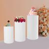3pcs Acrylic Cylinder Cake Stand Set for Wedding, Table Centerpiece, Dessert Display Pedestal - Modern Tall White Column Stands