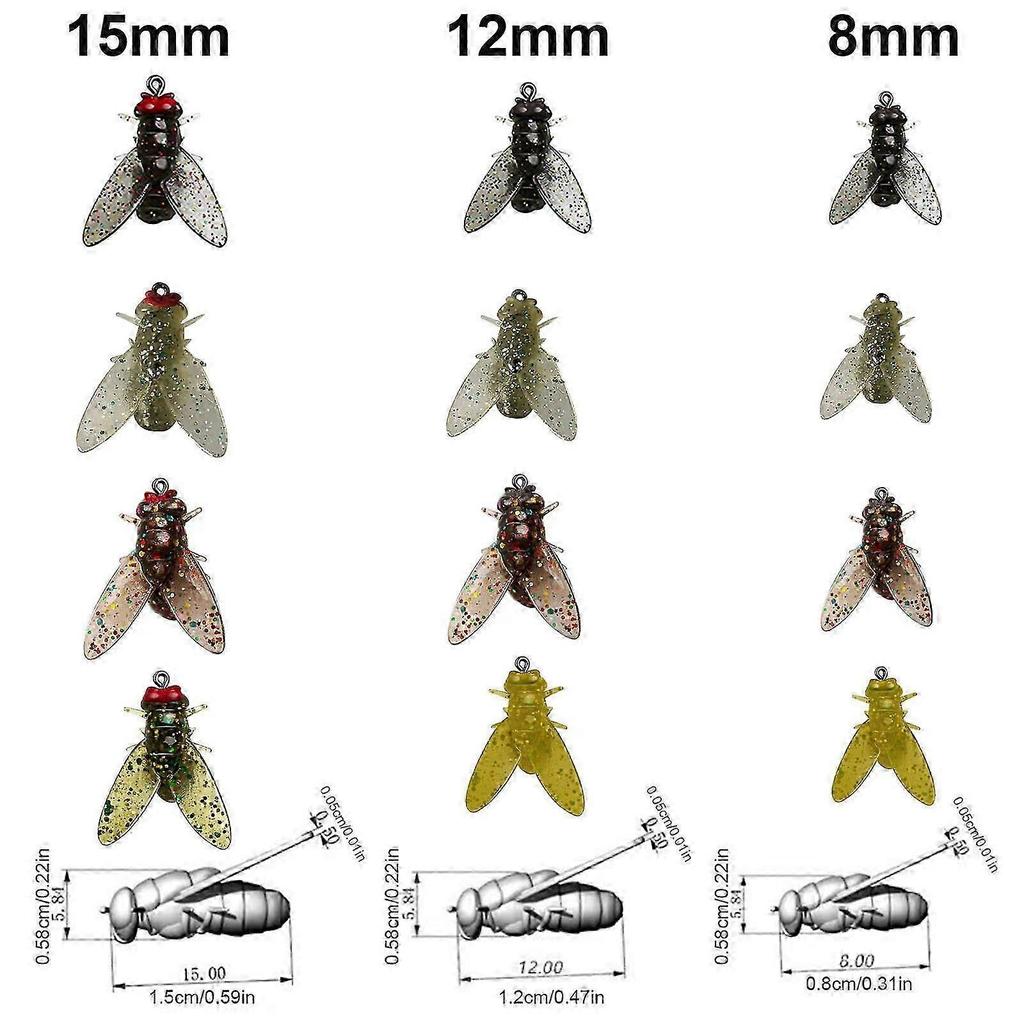 20xBionic Fly Fishing Bait,Trout Jigs Swimbaits Dry Flies Bass Fly Fishing Lures