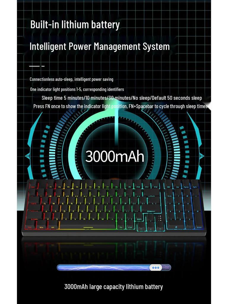 Red Storm HW98 Wireless RGB Tri-Mode Mechanical Gaming Keyboard (97-Key)