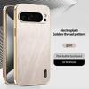 Stripe Thread Texture Leather Back Plating Case For Google Pixel 10 9 9a 8 7 6 Pro Anti Fingerprint Slide Camera Protector Shell