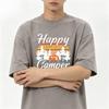 Retro Sunset Pine Tree Camper Van Print Unisex Cotton Tshirt Happy Camper Camping Short Sleeve Male Tops