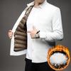 Nowa jesień i zima Plus aksamitna czarna złota gęsia puchowa ciepła kardigan męska koszula gruby tata zimowy płaszcz kurtka puchowa
