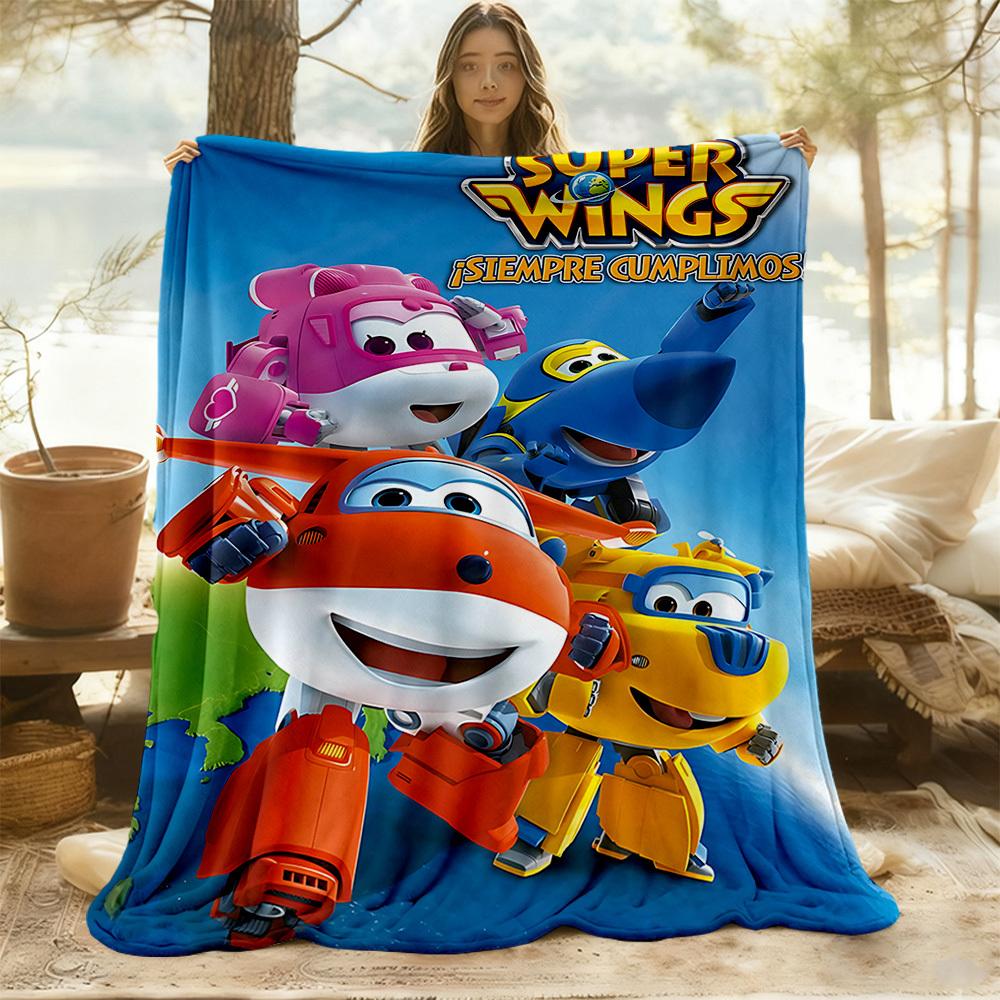 1pc Super Wings Outdoor Blanket Lightweight Flannel, Soft & Warm, All-Season Use for Sofa, Outdoor, Camping, Living Room, Office134