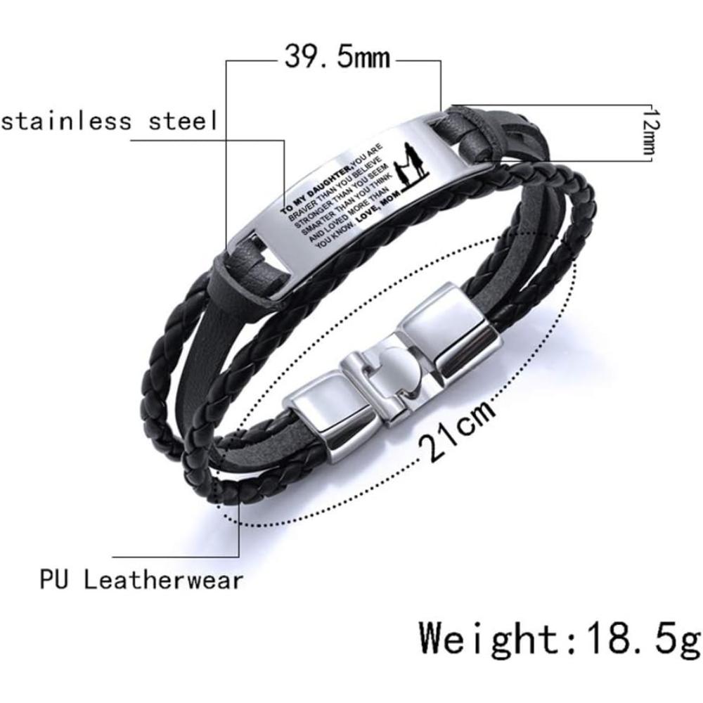 To My Daughter Bracelets, Stainless Steel Wristband, Daughter Bracelet From Mom, Daughter Gift