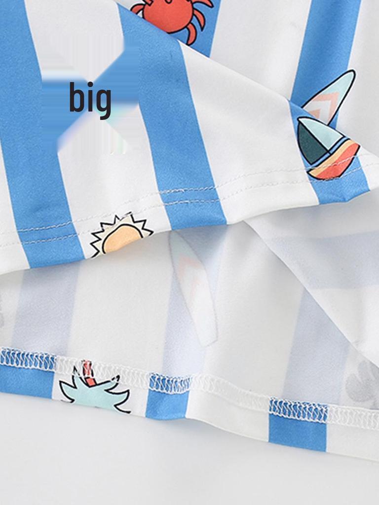 2026 New Kids Cartoon Striped Short Sleeve T-Shirt - Spring/Summer Style