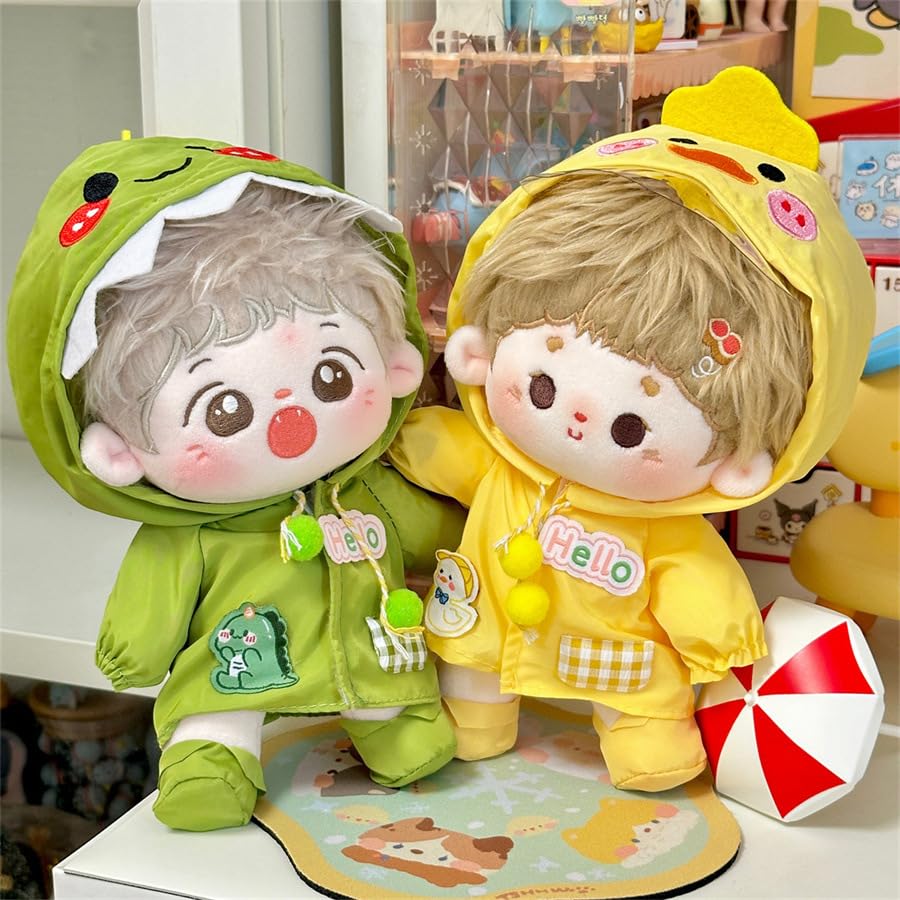 AXLUCE - Plush Clothes - Chick - Dinosaur - Raincoat - Plush Toy - Clothes - 10cm - Doll (Dinosaur (green), 10cm)