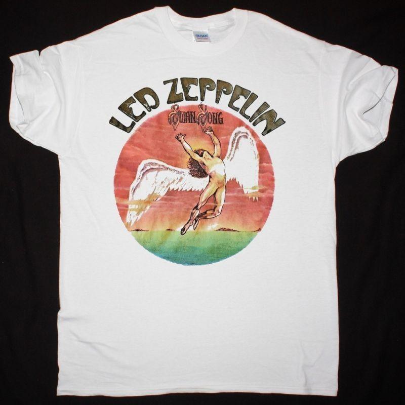 Led Zeppelin Swan Song White Graphic White T-Shirt S разноцветный