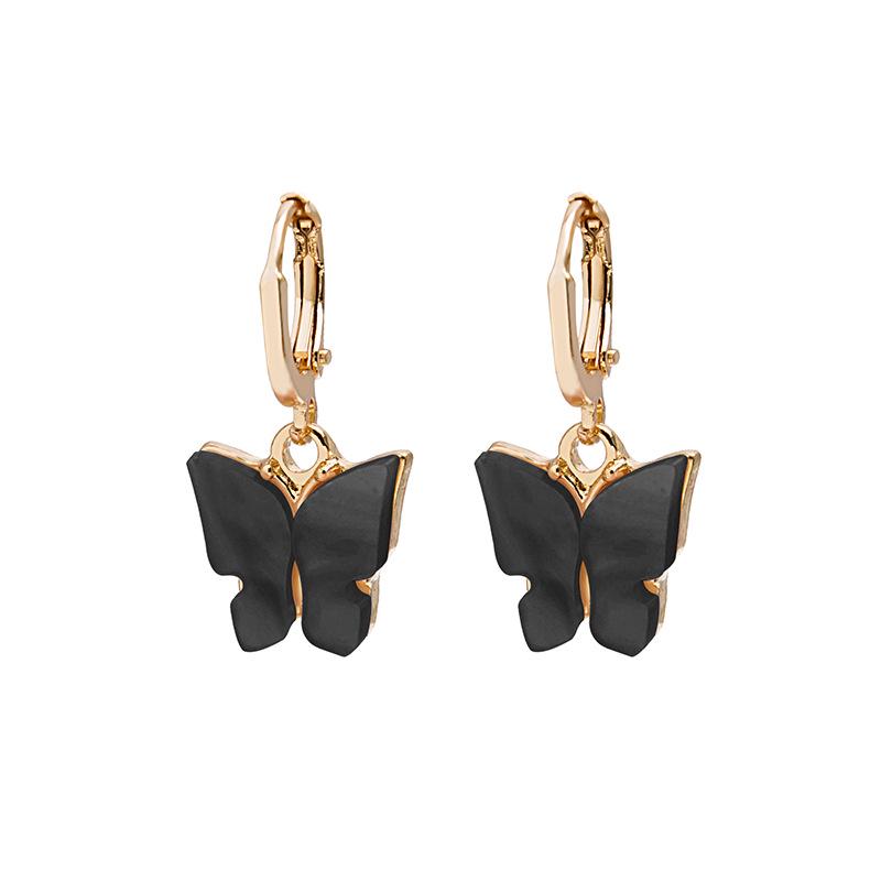 

Красочные корейские серьги-каффы в виде бабочек из ацетата для женщин чёрный