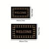 Black Door Mat Welcome Entry Non-Slip Floor Mat Indoor Living Room Bedroom Home Decoration Carpet Large