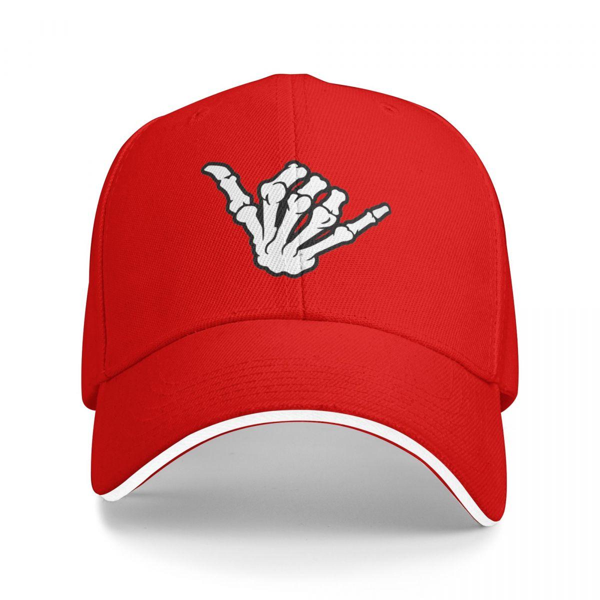 Unisex Baseball Hats Skeleton Hands Gestures Print Outdoor Streetwear Summer Sports Baseball Caps Hip Hop Cap Casquette Hats One Size