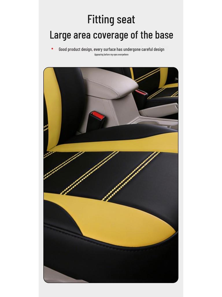 Five-Seat Universal Car Seat Cover with Waistline Design - Full Coverage Fabric Cushion Pad