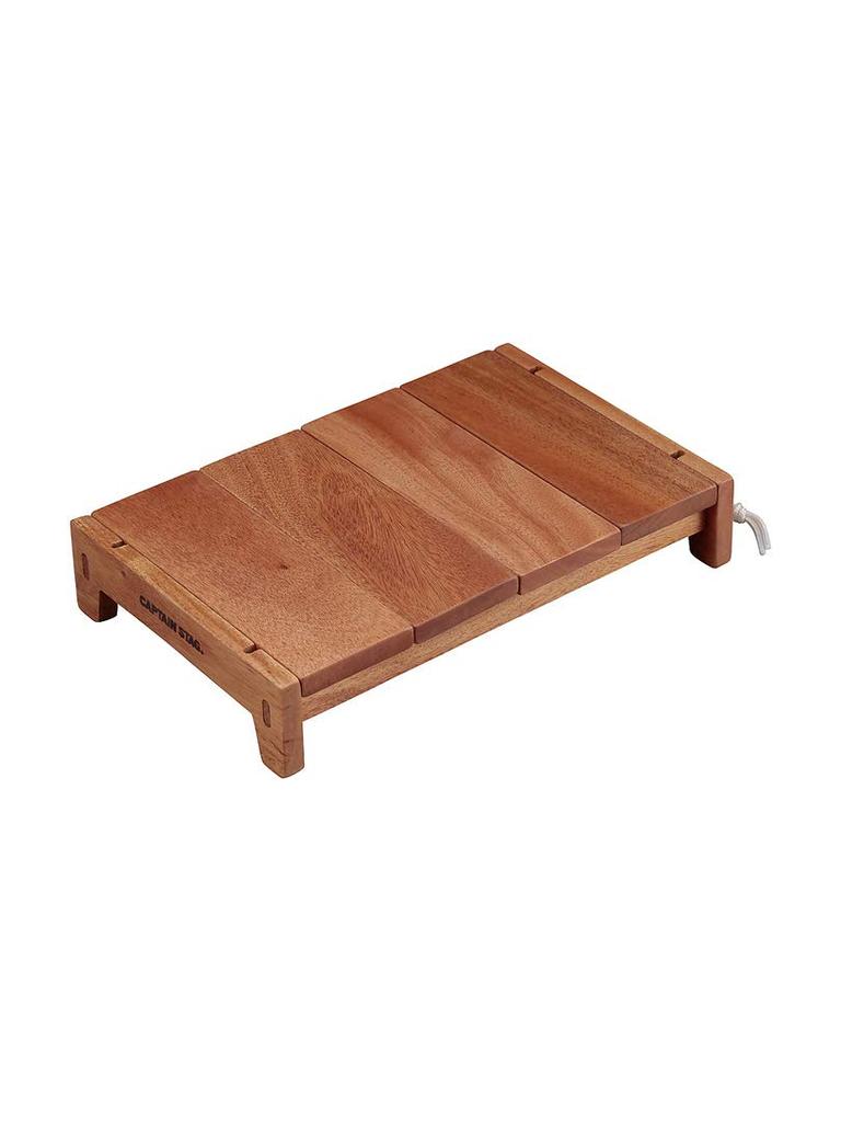 CAPTAIN STAG Wooden Table Cutting Board Chopping Board Compact Roll Table 2way Width 29 X 19 X Height 5cm Storage Bag Included Wood Bracelet UP-2652