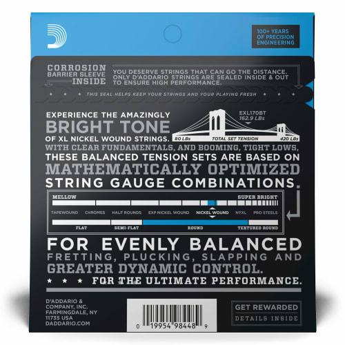 D'Addario EXL170BT Nickel Balanced Tension Long Scale Bass Strings, .045-.107