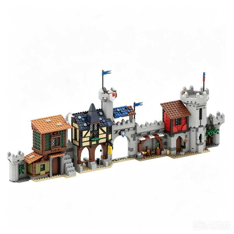 1303PCS Horse Knight Town Square MOC Model Alternate Build For Creator 31168 Building Blocks Custom Puzzle DIY Assembly