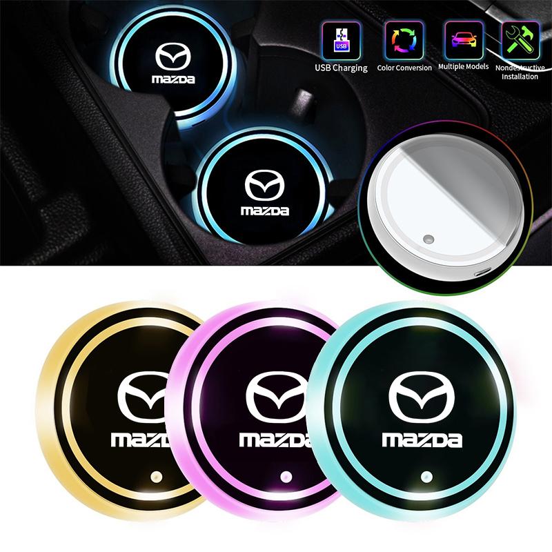 

2025 Hot 2PCS 7 Colorful Car Water Cup Coaster Non-slip Slot Mat For Mazda 2 3 5 6 MX5 Axela Atenza MS CX-3 CX-4 CX-5 CX-7 CX-9