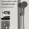 LANGZHIWEN Punch-Free Shower Head Holder with Lift Rod