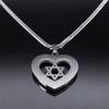 Hexagram Heart Shape Necklace for Women Men Silver Color Stainless Steel Jewish Star of David Necklace Jewelry collares N6474S02