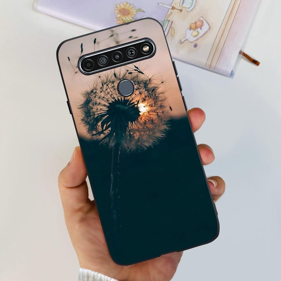 For LG K41S K 41S Case 2020 Black Silicone Cute Fashion Flower Shockproof Bumper For LGK41S LM-K410 Phone Back Cover 6.55" Funda