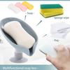 Leaf Shape Box Soap Holder Container Soap Bath Accessories Suction Cup Dish With Water Drain For Bathroom Container  Soap Holder