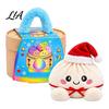 Plush Dumpling with Legs Stress Relief Toy Steamer, Stuffed Smiling Reducing Desk Accessories Squeeze Toy, Cartoon Plushie for Kids Adults Desktop
