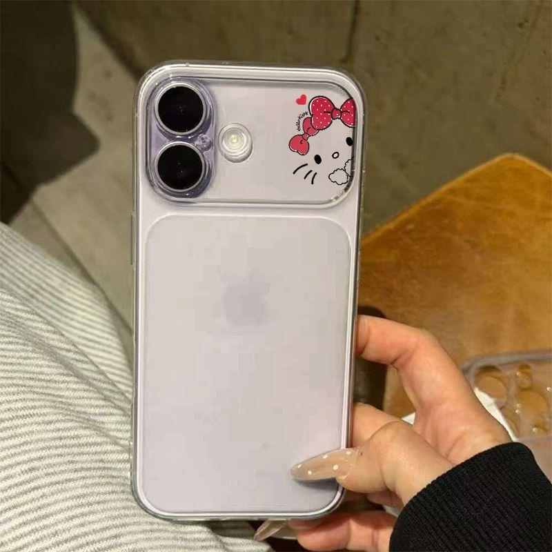 

KT Cat Peeking Phone Case - Compatible with Apple 17/16 Pro, 15/14 Transparent, 13 Frosted. iPhone 13