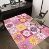1 Stück Teppich mit Blumenmuster, weiche Flanell-Fußmatte für Wohnzimmer, Schlafzimmer und Teppich, Fußmatte unter Sofa und Couchtisch, Dekorativer Teppich q26