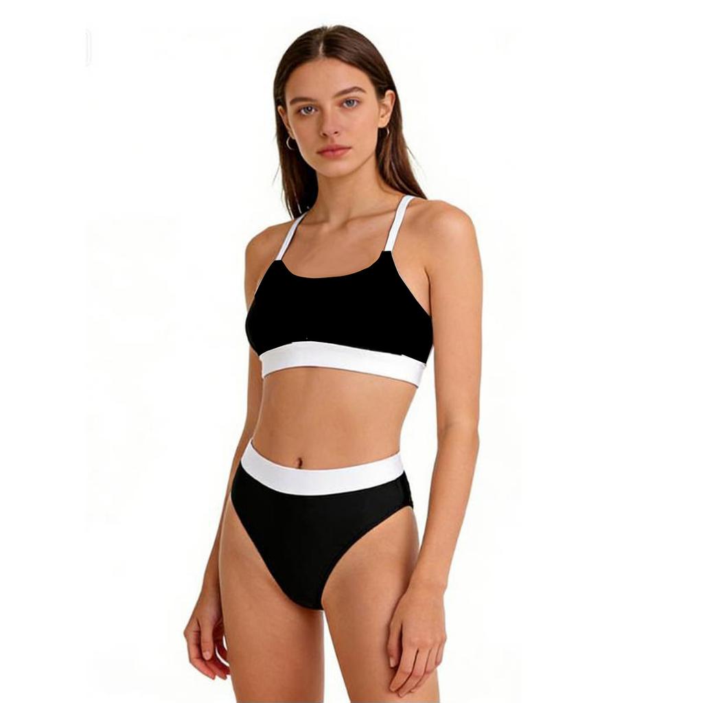 Tween Girls Two Piece Bikini Set Sporty Tank Bralette Top High Waist Bottom Adjustable Straps Swimwear 10 18 Years