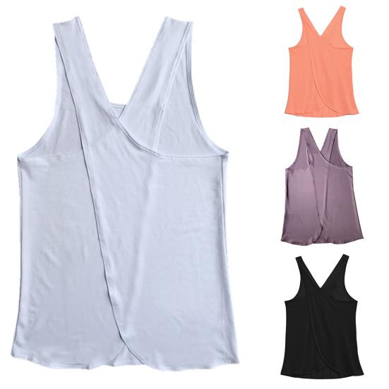 Women Criss Cross Back Sleeveless Workout Sports Yoga Vest Tank Top Activewear