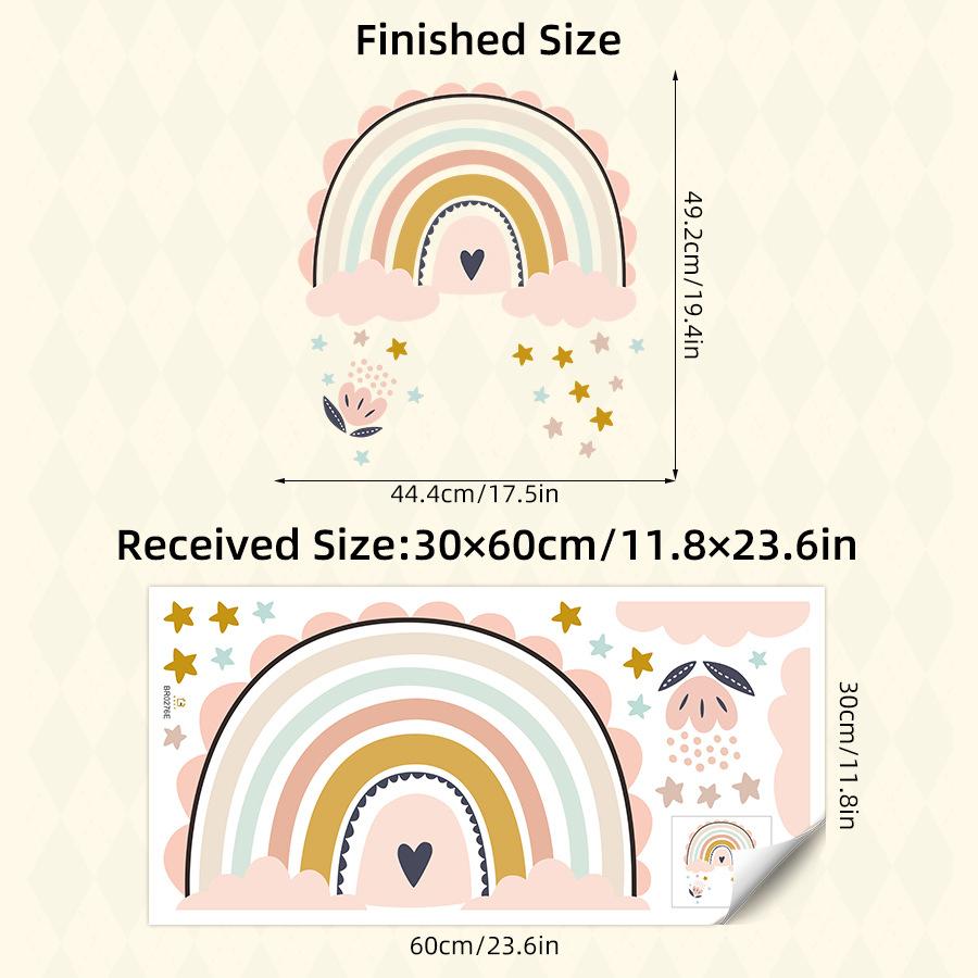 Moon Rabbit Bear Wall Stickers Cute Ins Style Cartoon Decals for Kids Room Nursery Kindergarten Decor Home Background Decal
