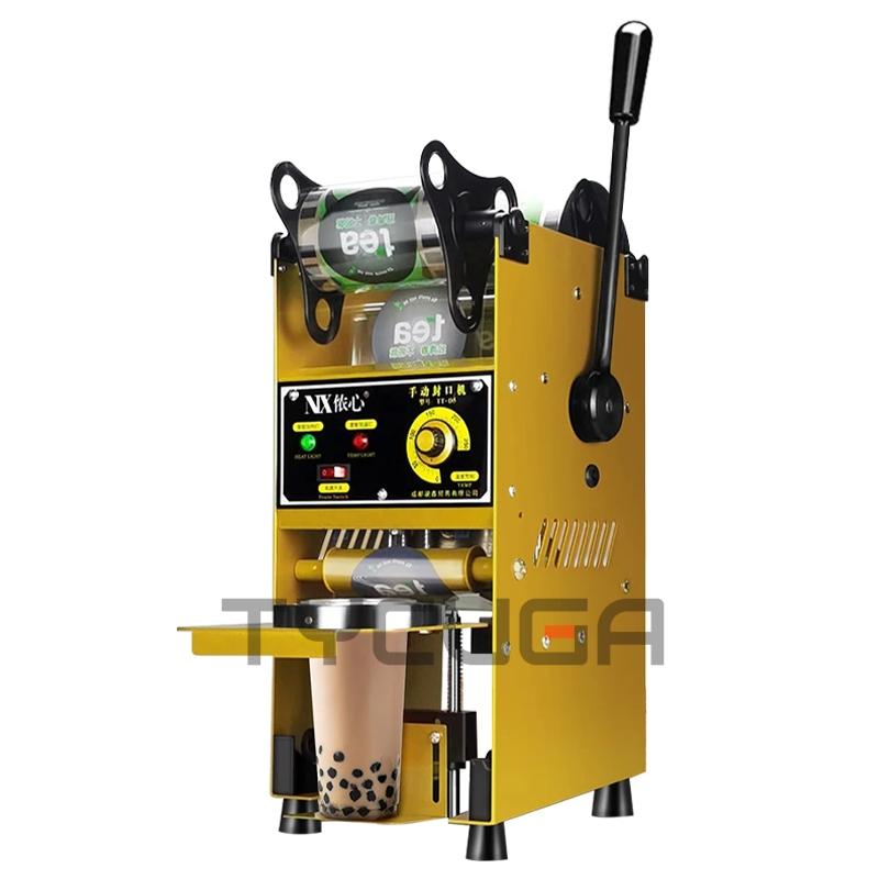 Cup Drink Sealing Machine Milk Tea Shop Sealing Machine Semi-Automatic Commercial Coffee Juice Soy Milk Drink Heat Sealer 220V