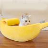 Warm Cat Cave Bed for Indoor Cat Cartoon Banana Hideaway Beds Soft Tent House