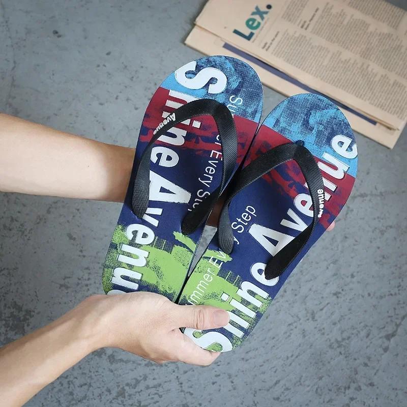 Shoes for Men Men's Flip-Flops Summer 2024 Anti-Slip Beach Korean Style Fashion Toe Post Sandals Casual Outdoor Durable Slippers