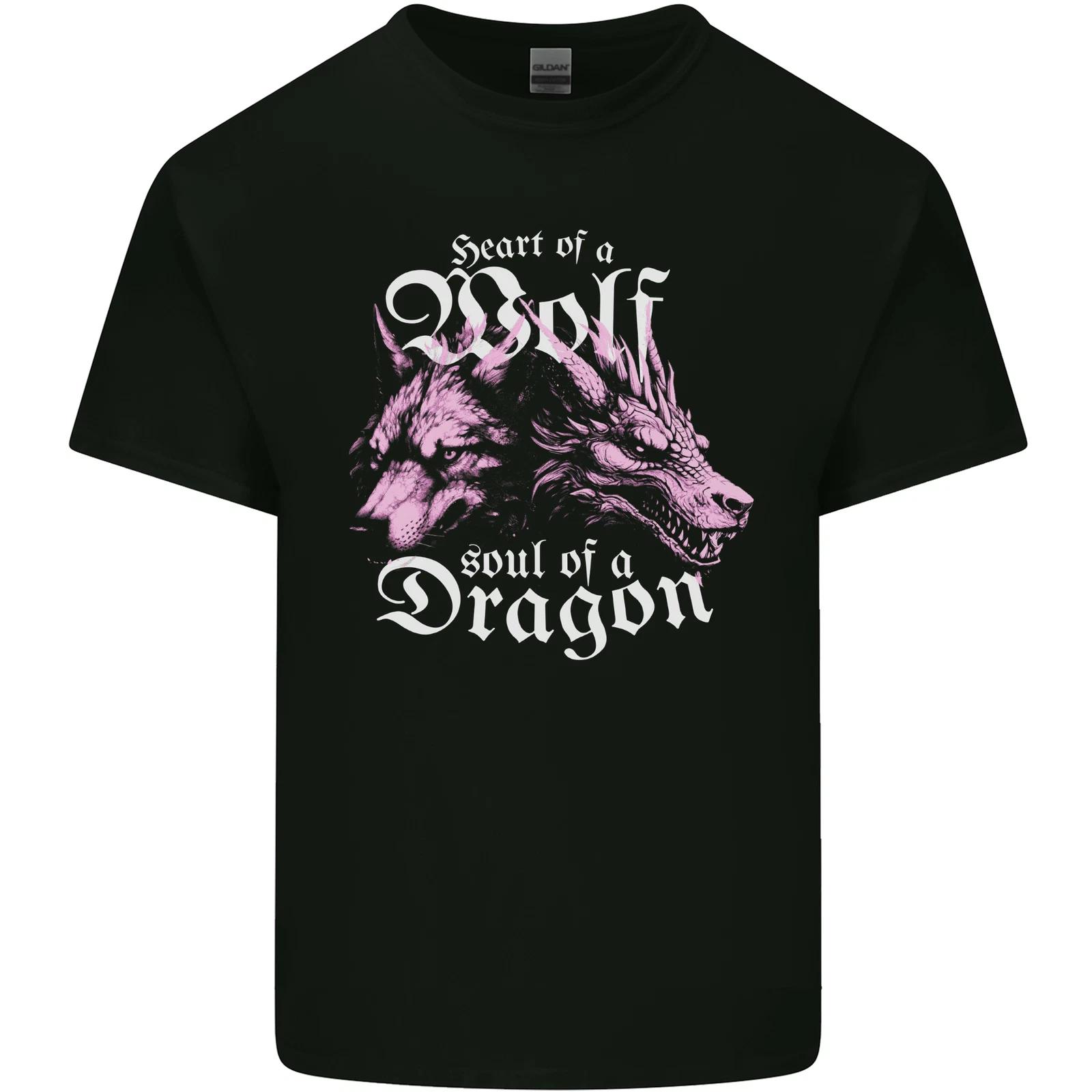 Heart of a Wolf Soul of a Dragon Kids T-Shirt Childrens S