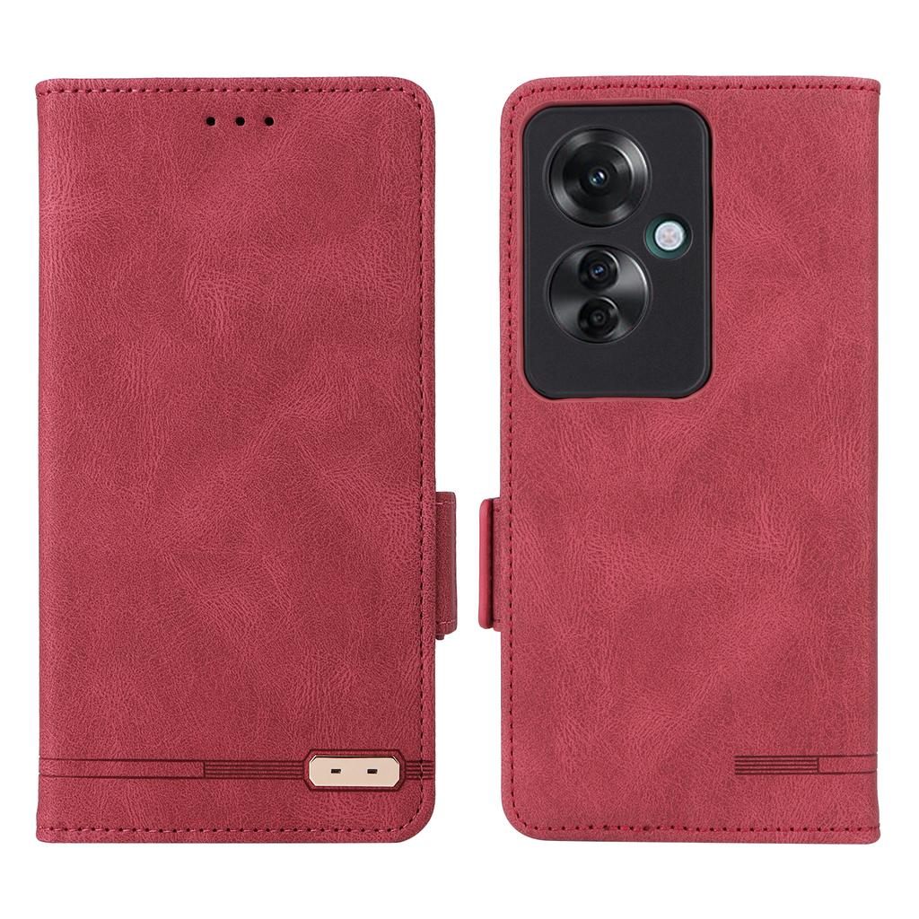 For Oppo Reno11 F 5G Shockproof Case Hardware Decor PU Leather Wallet Phone Cover