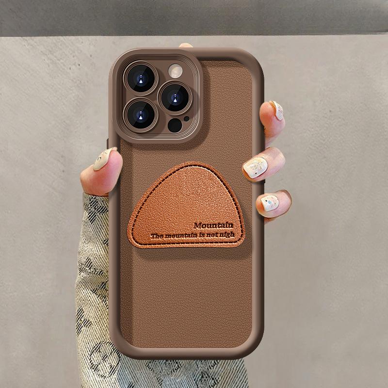 

Кожаный треугольный кронштейн-ремешок, подходит для чехла для мобильного телефона Apple 16 Maillard, осень-зима 15PRO, силикон, овечья кожа, 7/8 Redmi Note 9 Pro 5G