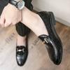 Men's Solid Color Loafers Fashionable British Style Outdoor Leisure Business Wedding Party Men's Black Plus Size Shoes 38-48